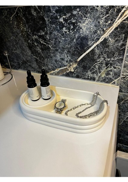 Dekoratif Kenar Detaylı Sunumluk, Makyaj ve Banyo Organizeri, Takı Tabağı, Mumluk fiyatları