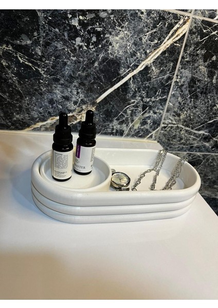 Dekoratif Kenar Detaylı Sunumluk, Makyaj ve Banyo Organizeri, Takı Tabağı, Mumluk fırsatları