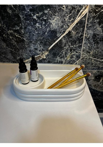 Dekoratif Kenar Detaylı Sunumluk, Makyaj ve Banyo Organizeri, Takı Tabağı, Mumluk indirimleri