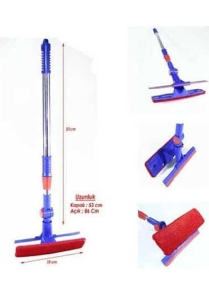 Çift Taraflı Teleskopik Cam Silme Aparatı, Kolay ve Pratik Temizlik Aracı fiyatları