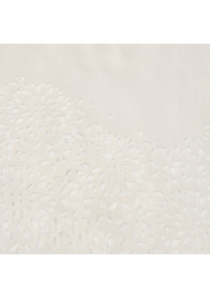 Soft Floral Devore Masa Örtüsü - Gri - 140X200 cm
