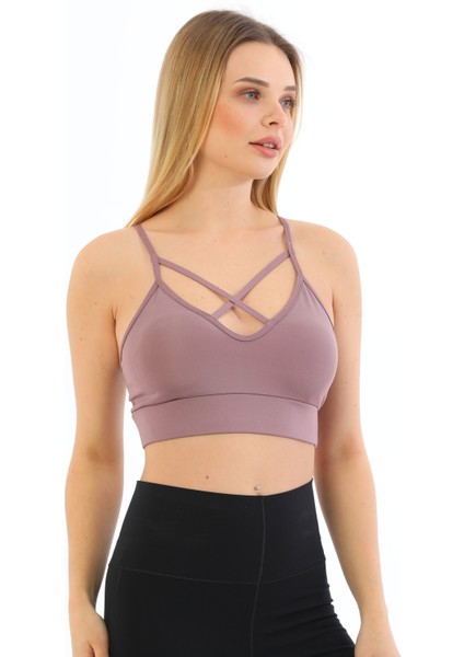 Önü Çapraz Detaylı Spor Crop Büstiyer 5800 Gül Kurusu fiyatları