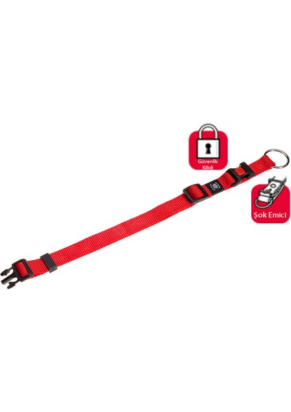 Karlıe Kilitli Boyun Tasma Xl 55-75CM Kırmızı Drstr