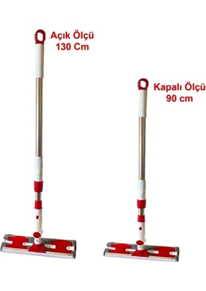 Yeni Nesil Teleskopik Çift Taraflı Pratik Cam Silme Aparatı, Yedek Bez