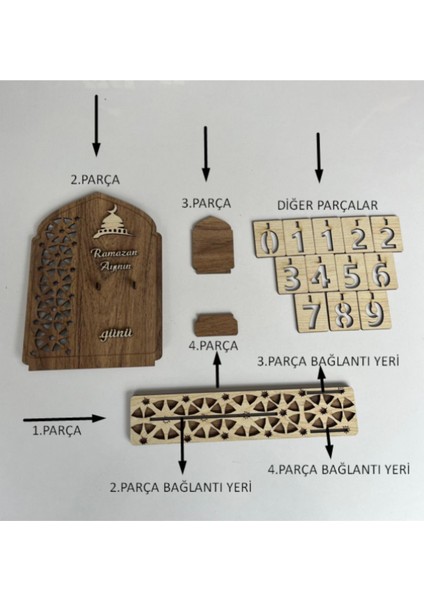 Ahşap Ramazan Ayı Gün Sayacı - Dekoratif Islami Takvim