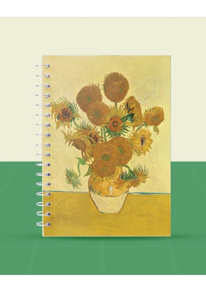 Vincent Van Gogh Çiçekler Koleksiyonu - A6 Spiralli 5 Adet Sanat Temalı Defter - 10,5X14,5 cm