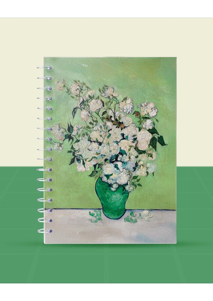 Vincent Van Gogh Çiçekler Koleksiyonu - A6 Spiralli 5 Adet Sanat Temalı Defter - 10,5X14,5 cm