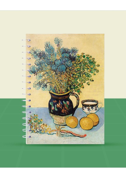 Vincent Van Gogh Çiçekler Koleksiyonu - A6 Spiralli 5 Adet Sanat Temalı Defter - 10,5X14,5 cm
