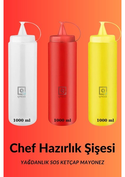 Renkli 3'lü Sosluk Seti, 1000 ml Pratik Yağdanlık ve Sıkma Şişleri indirimleri