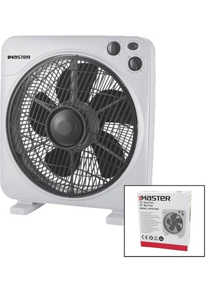 12 Inç Kutu N Vantilatör 3 Kademe Hız 5 Plastik Kanat 40w 60dk.Zaman Ayarlı Mtr-F620