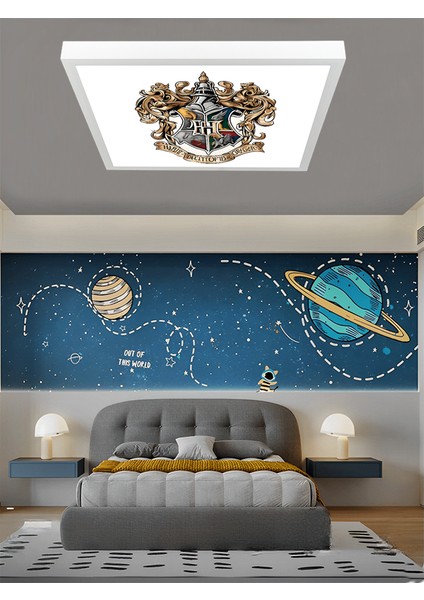 Harry Potter Logo Avize, 60X60 Kare Modern Çocuk Odası Avize, 60WATT, LED Işık, Tavan Lambası, Yeni modelleri