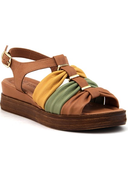 2216412 Hakiki Deri Comfort Kadın Sandalet