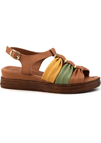 2216412 Hakiki Deri Comfort Kadın Sandalet