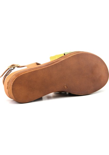2216412 Hakiki Deri Comfort Kadın Sandalet
