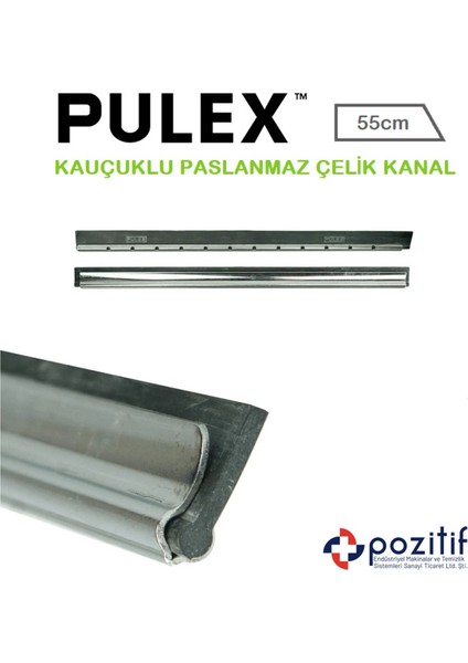 Delikli paslanmaz çelik camçek, kanal ve lastik, 55cm, dayanıklı ve kullanışlı