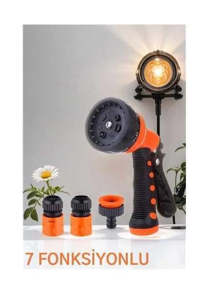 Modacar Sulama Tabancası Seti 7 Fonksiyon 3 Aparatlı