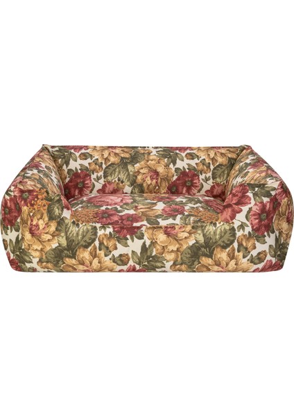 Alpha Merta Gül Desenli Köpek Yatağı L 85X105CM Drstr
