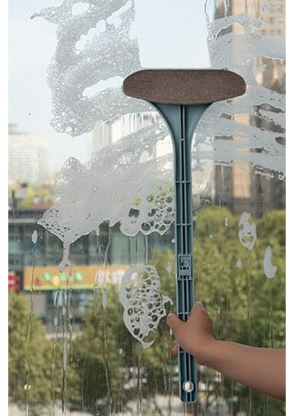 Çift Taraflı Kirli Cam Temizleme Fırçası Cam Sileceği Uzun Saplı Kolay Silme indirimleri