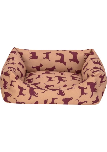 Uniform Bej-Bordo Kedi ve Köpek Yatağı S 40X50CM Drstr