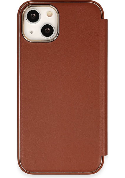 Iphone 14 Kılıf Dolpin Kapaklı - Kahverengi Drstr fırsatları