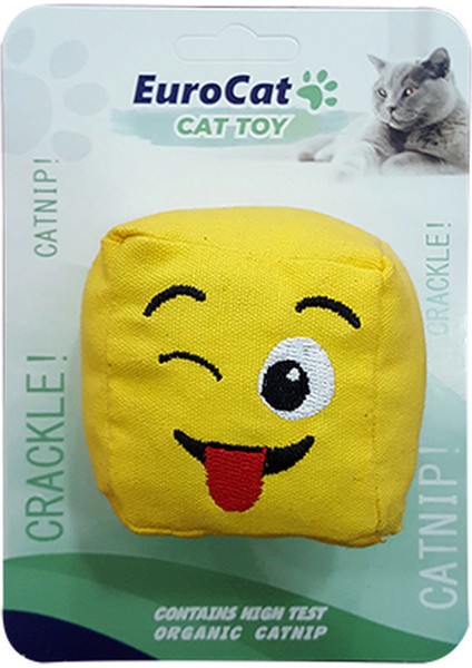 Kedi Oyuncağı Dil Çıkaran Smiley Küp 6 cm Drstr