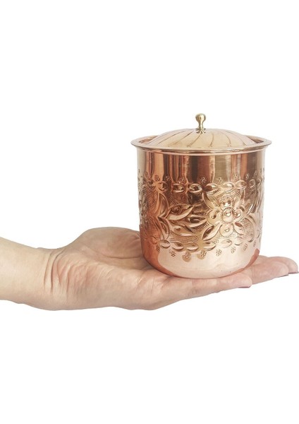 El İşlemeli Bakır Baharatlık, 9cm, Şık ve Zarif Tasarım, Tek Parça modelleri