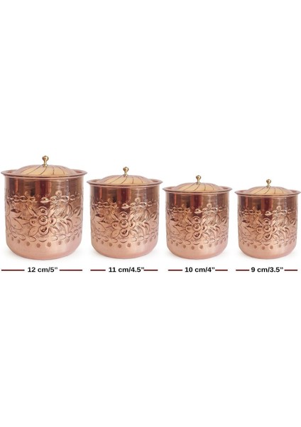 El İşlemeli Bakır Baharatlık, 9cm, Şık ve Zarif Tasarım, Tek Parça