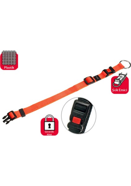 Karlıe Kilitli Boyun Tasma S 30-45 cm Turuncu Drstr