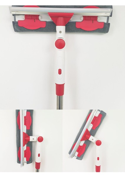 Teleskopik Çift Taraflı Cam Silme Aparatı, Mikrofiber Bezli, Pratik ve Kolay Kullanım fiyatları