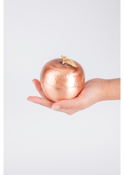 El yapımı bakır baharat seti, 3'lü elma motifli dekoratif, 6 parça modelleri