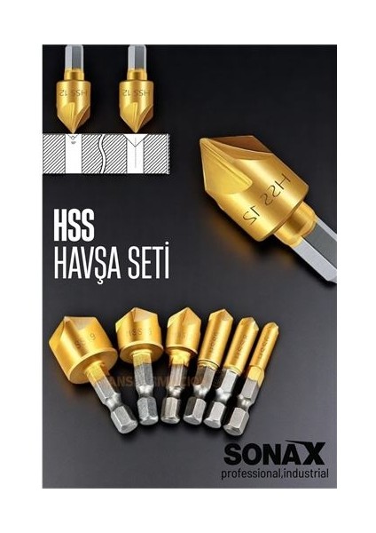 Modacar 6 Lı Hss Havşa Seti - Havşa Matkap Ucu Seti