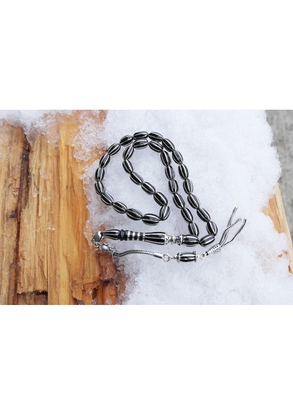 Oltu Taşı Beyzi Model Sekizli Karpuz Işlemeli Tespih modelleri