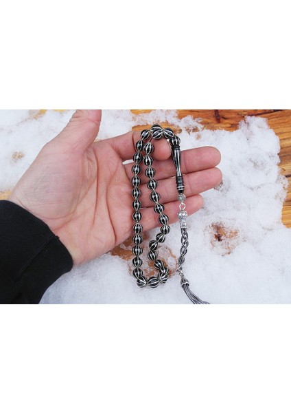 Oltu Taşı Beyzi Model Sekizli Karpuz Işlemeli Tespih fırsatları