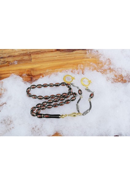 Arpa Model Kırmızı Mine Işlemeli Pirinç Kafes Tespih fiyatları