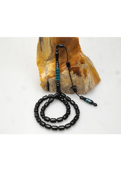 Oltu Taşı Oyma Imame Ve mavi Mine Işleme Sade Tespih fiyatları