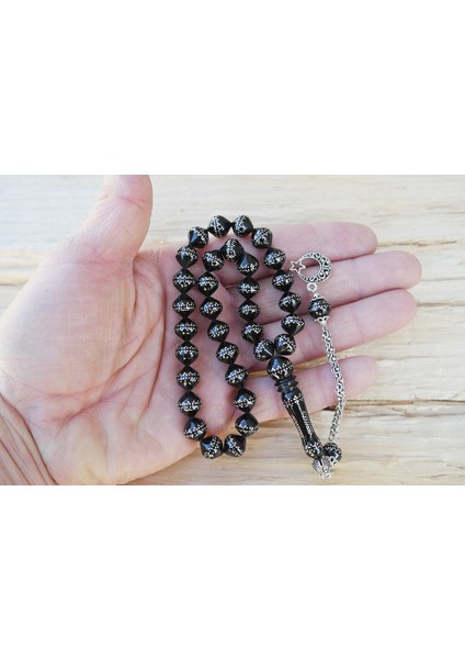 Oltu Taşı Şalgami Kesim Taç Işleme Işlemeli Tespih modelleri