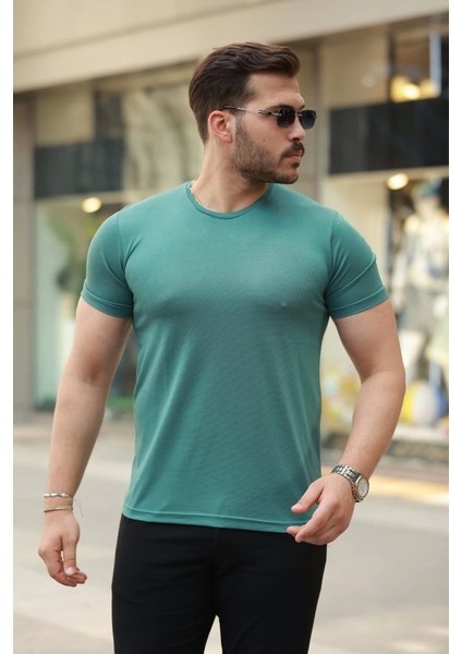 Erkek Bisiklet Yaka Basic Kısa Kollu Tişört