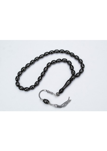 Oltu Taşı Beyzi Model Çemberli Yön Işlemeli Tespih