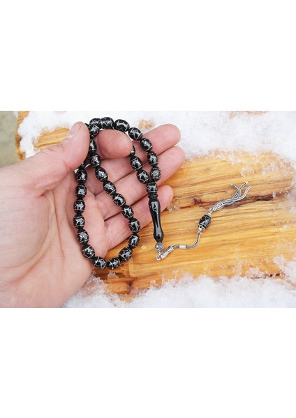 Oltu Taşı Beyzi Model Çemberli Yön Işlemeli Tespih modelleri