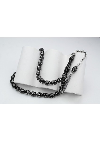 Oltu Taşı Beyzi Model Çemberli Yön Işlemeli Tespih fırsatları