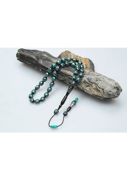 Oltu Taşı ve Turkuaz Mineli Damla Tespih fiyatları