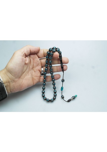 Oltu Taşı ve Turkuaz Mineli Damla Tespih modelleri