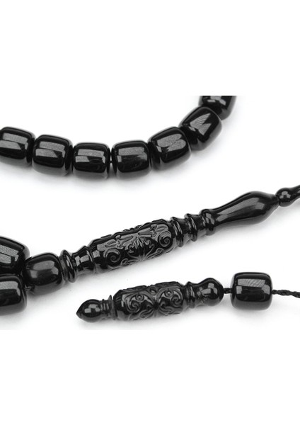 Oltu Taşı Kısa Eskitme Model Nakkaş Oyma Imameli Tespih fiyatları