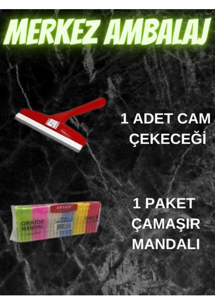 Büyük 33cm cam temizleme çekici, pratik ve şık, hediye çamaşır mandalıyla zambak