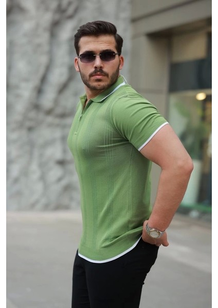 Erkek Fermuar Yakalı Kısa Kollu Tişört fiyatları