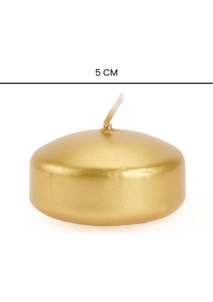 4'lü Yüzen Mum - Gold - 5 cm