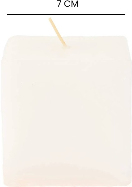 Küp Mum - Beyaz - 7 cm