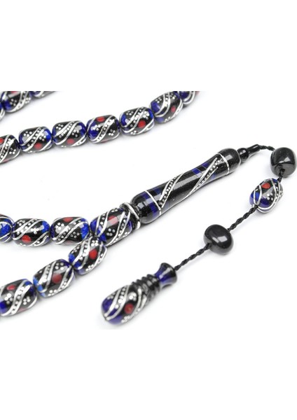 Oltu Taşı ve Galalith Kapsül Kesim Çift Çeşmi Işlemeli Tespih fırsatları