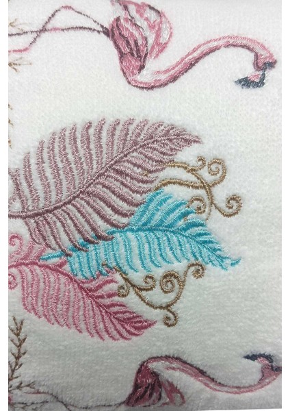 3 Lü Renkli Kuğu Nakışlı Su Taşı Kenar Işlemeli Havlu Seti 50X90 cm modelleri