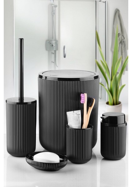 5 Parça Banyo Seti Siyah fiyatları